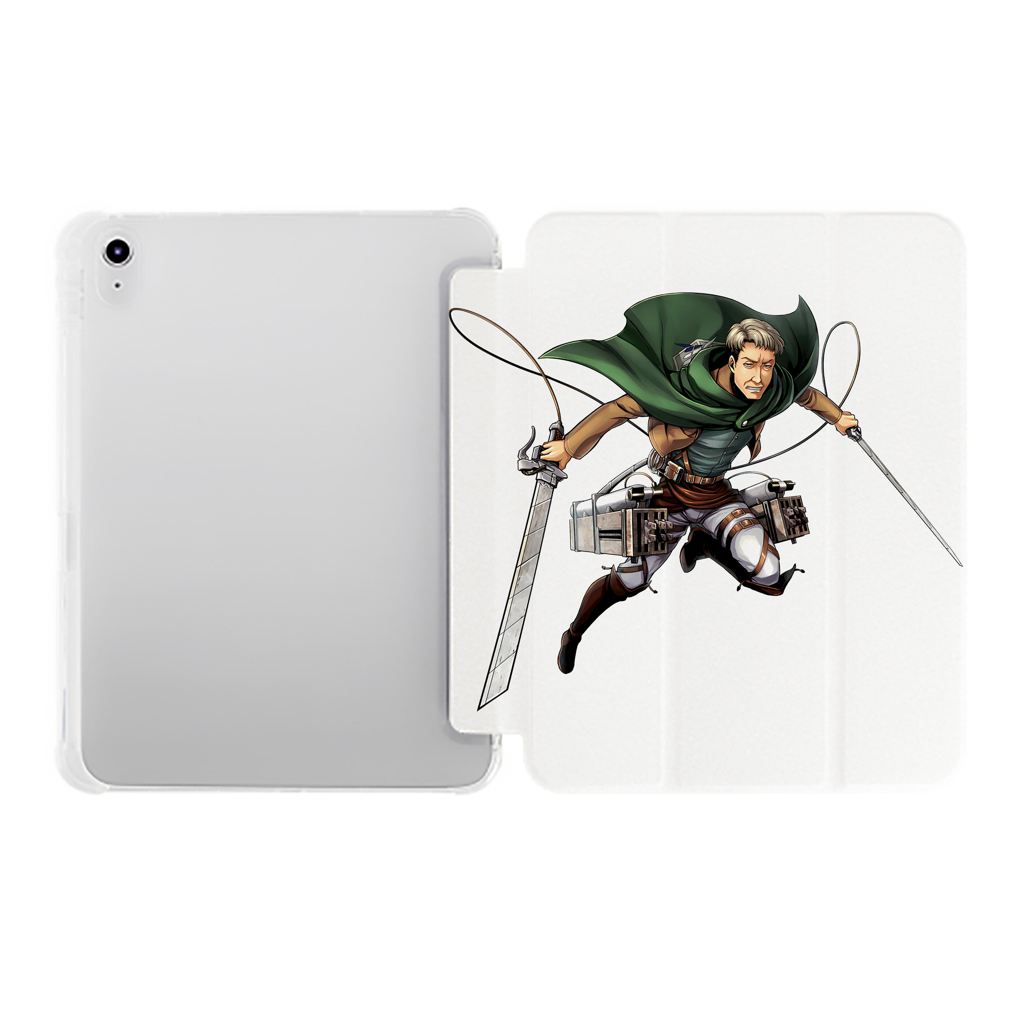 （画像用） 進撃の巨人 Attack on Titan IPad ケース ペン収納付き 三つ折りスタンド PUレザー×シリコン 対応機種9.5/10.5/10.9インチ
